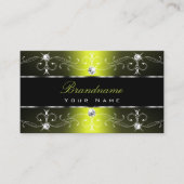 Luxe zwart geel  Borders Ornamenten Visitekaartje (Voorkant)
