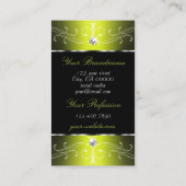 Luxe zwart-gele  Ornamenten met foto Visitekaartje (Achterkant)