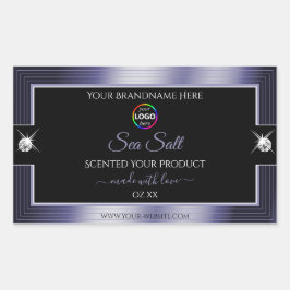 Luxe Zwart Glanzend Blauw met Logo Product Label