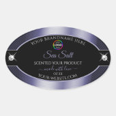 Luxe Zwart Glanzend Blauw met Logo Product Label (Voorkant)