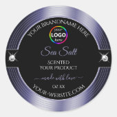 Luxe Zwart Glanzend Blauw met Logo Product Label (Voorkant)