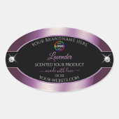 Luxe zwart glanzend Paarse met Logo Product Label (Voorkant)