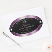 Luxe zwart glanzend Paarse met Logo Product Label (Envelop)