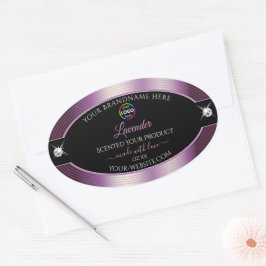 Luxe zwart glanzend Paarse met Logo Product Label