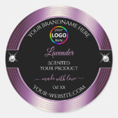 Luxe zwart glanzend Paarse met Logo Product Label (Voorkant)