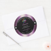 Luxe zwart glanzend Paarse met Logo Product Label (Envelop)