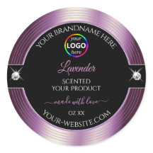 Luxe zwart glanzend Paarse met Logo Product Label