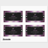 Luxe zwart glanzend Paarse met Logo Product Label (Vel)