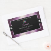 Luxe zwart glanzend Paarse met Logo Product Label (Envelop)
