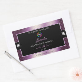 Luxe zwart glanzend Paarse met Logo Product Label