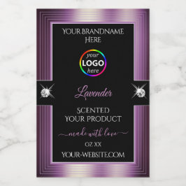 Luxe zwart glanzend Paarse met Logo Product Label Voedselcontainer Etiket