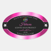 Luxe Zwart Glanzend Roze met Logo Product Label (Voorkant)