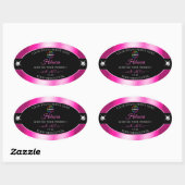 Luxe Zwart Glanzend Roze met Logo Product Label (Vel)