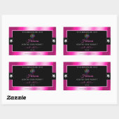 Luxe Zwart Glanzend Roze met Logo Product Label (Vel)
