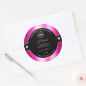 Luxe Zwart Glanzend Roze met Logo Product Label (Envelop)