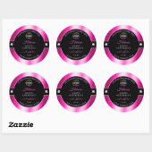 Luxe Zwart Glanzend Roze met Logo Product Label (Vel)