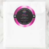 Luxe Zwart Glanzend Roze met Logo Product Label (Tas)