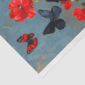 Luxe Zwart Gotisch Corset Mannequin Red Floral Dec Tissuepapier (Detail)