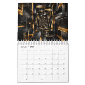 Luxe Zwart & Goud 3D 2027 Agenda Kalender (Jan 2027)