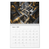 Luxe Zwart & Goud 3D 2027 Agenda Kalender (Mar 2027)