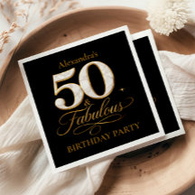 Luxe Zwart Goud 50 & Fabulous Verjaardag