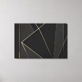 Luxe Zwart Goud Abstract Canvas Afdruk (Voorkant)