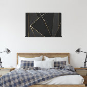 Luxe Zwart Goud Abstract Canvas Afdruk (Insitu (Slaapkamer))