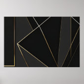 Luxe Zwart Goud Abstract Poster (Voorkant)