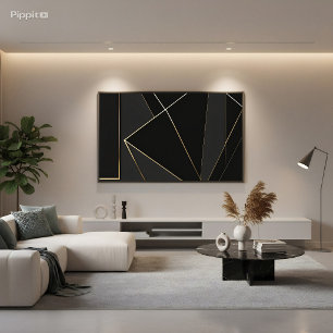 Luxe Zwart Goud Abstract Poster