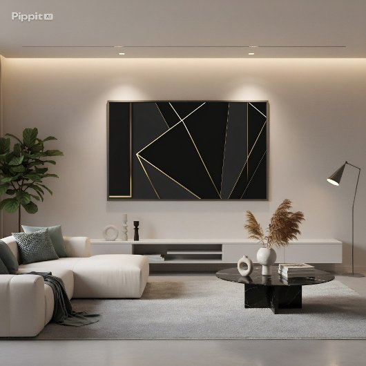 Luxe Zwart Goud Abstract Poster