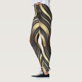 Luxe Zwart & Goud Abstracte Leggings (Links)