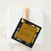 Luxe zwart goud agaat marmer bruiloft bedankjes labels (In situ)