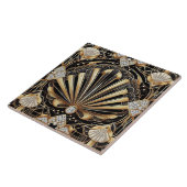 Luxe Zwart & Goud Art Deco Keramische Tegel Tegeltje (Zijkant)