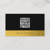 Luxe Zwart Goud Bedrijf Social Media & QR Code Visitekaartje (Achterkant)