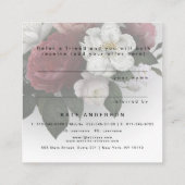 Luxe Zwart Goud Bloemen Deel de Liefde Verwijzing Vierkante Visitekaartje (Achterkant)