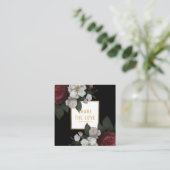 Luxe Zwart Goud Bloemen Deel de Liefde Verwijzing Vierkante Visitekaartje (Staand voorkant)