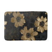 Luxe Zwart Goud Bloemen Home Decor Badmat (Voorkant)