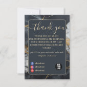 Luxe Zwart Goud Branding Bedankkaart (Voorkant)