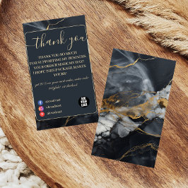 Luxe Zwart Goud Branding Bedankkaart