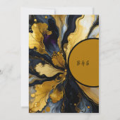 Luxe zwart goud bruiloft kluis de datum kaart (Achterkant)