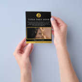 Luxe Zwart & Goud Business Logo Marketing Foto Flyer (Hand)