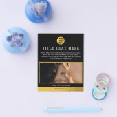 Luxe Zwart & Goud Business Logo Marketing Foto Flyer (Enkel)