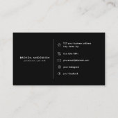 Luxe Zwart Goud Diamant Social Media Monogram Visitekaartje (Achterkant)