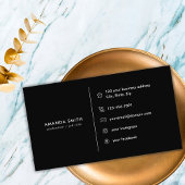 Luxe Zwart Goud Diamant Social Media Monogram Visitekaartje