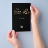 Luxe Zwart & Goud Eid Mubarak Chocoladereep Verpak Flyer (Hand)