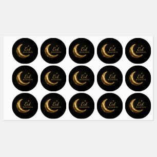 Luxe Zwart & Goud Eid Mubarak Stickers– Elegant Labels