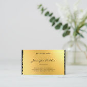 Luxe Zwart Goud Elegant Modern Script Plain Visitekaartje (Staand voorkant)