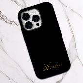 Luxe Zwart & Goud Elegant Script Monogram Case-Mate iPhone Case