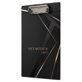 Luxe zwart goud elegante jurist abstract Kantoor Klembord (Links)