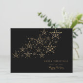 Luxe Zwart Goud Feestdagenkaart (Staand voorkant)
